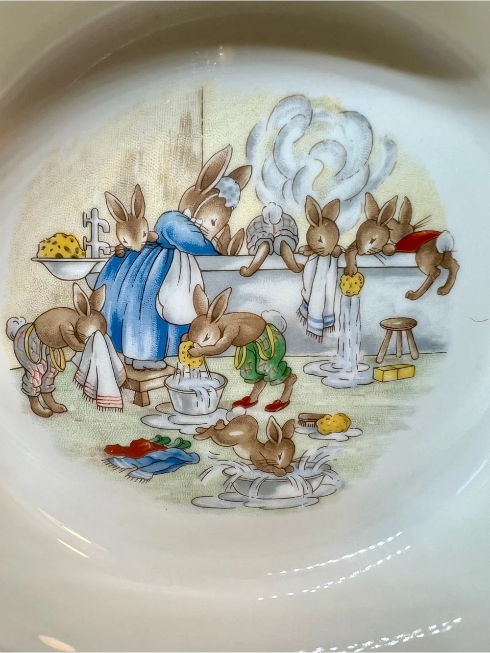 Royal Doulton (U.K.) English Fine Bone China Bunnykins “Bath Time” 1936 Bowl